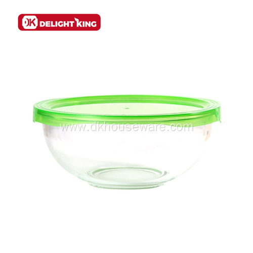 Plastic Lids 5pcs Glass Salad Bowl for Mixing